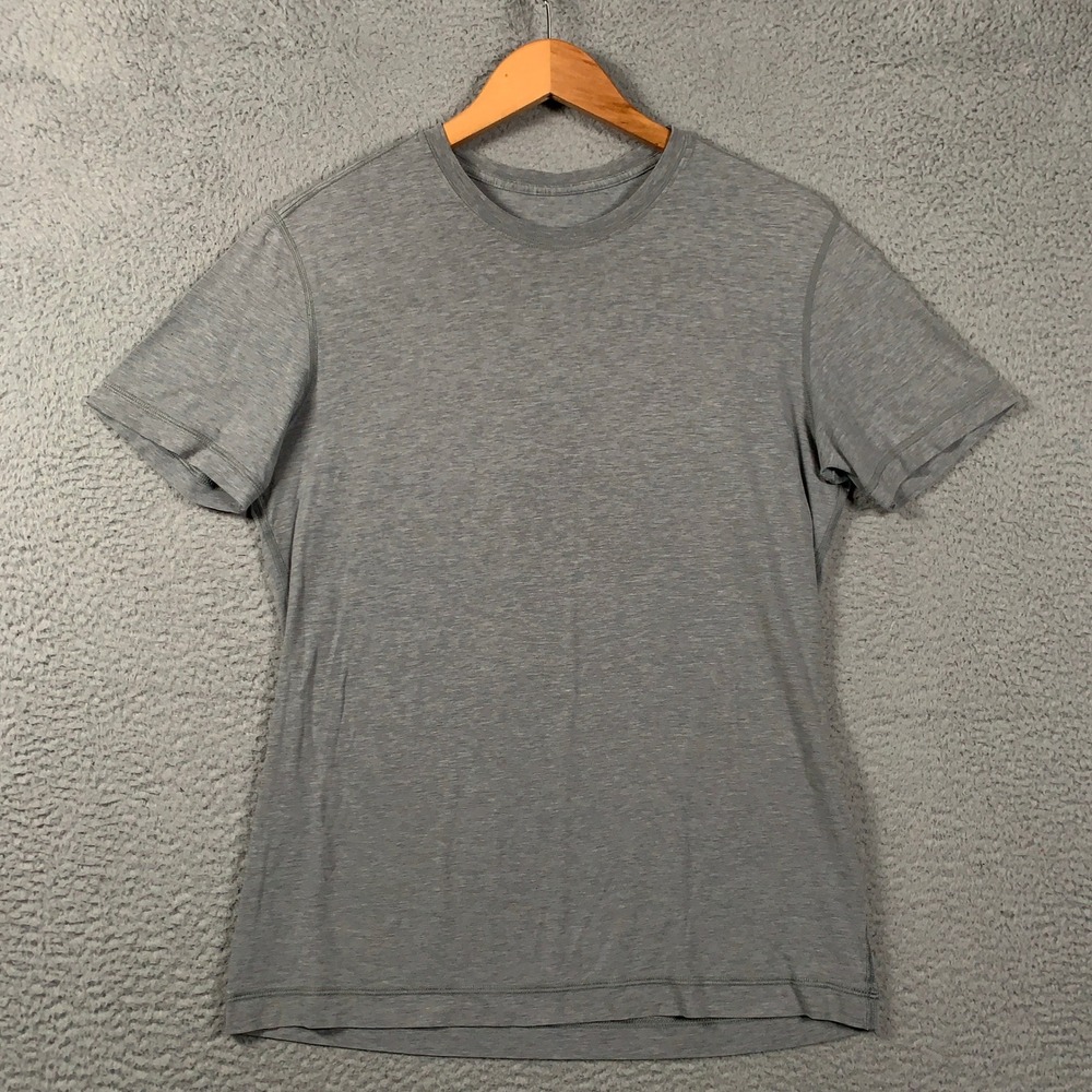 Lululemon T-Shirt Mens Medium M Grey Heather Short Sleeve Active Gym Basic Tee